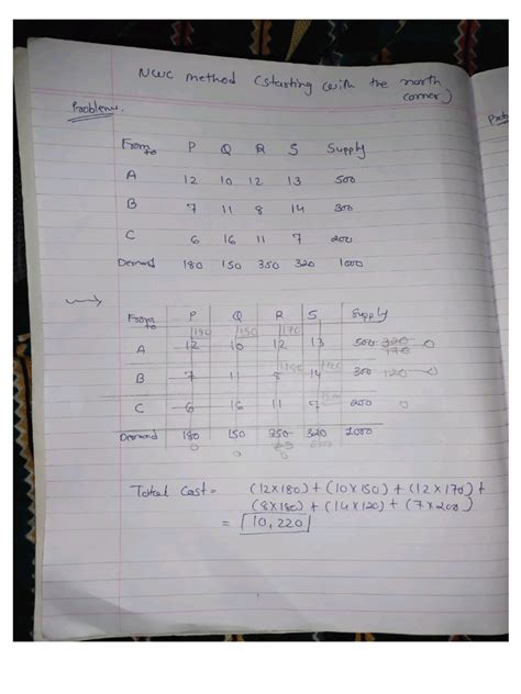 Image result for Transportation Problem Question. Answer