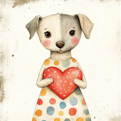Valentine Female Dog Art Sketch Free Stock Photo - Public Domain Pictures