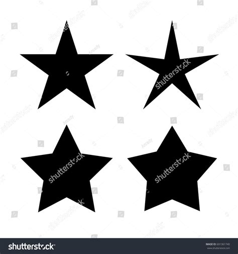 Five Pointed Star Icons Set Stock Vector (Royalty Free) 691361740 ...