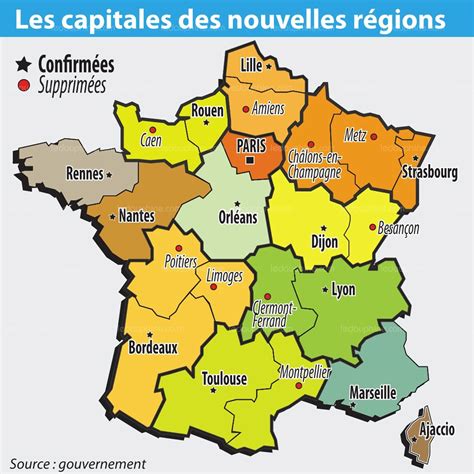 Carte De France Des Regions : Carte Des Régions De France dedans Les ...