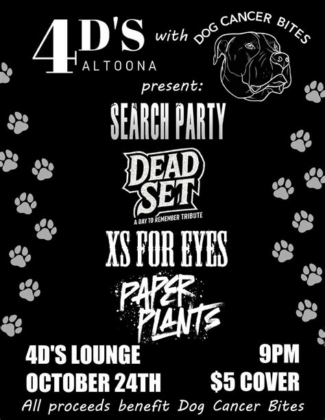 Dog Cancer Bites @ 4Ds, TheReal4Ds, Altoona, 24 October to 25 October ...