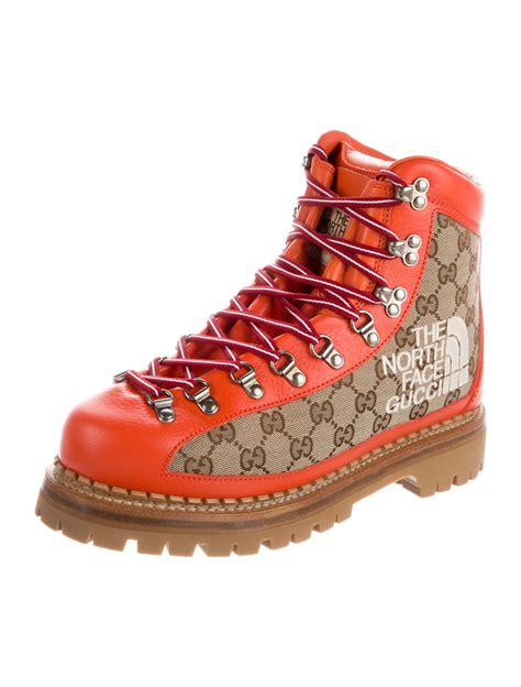 The North Face x Gucci GG Supreme Canvas Hiking Boots w/ Tags - Orange ...