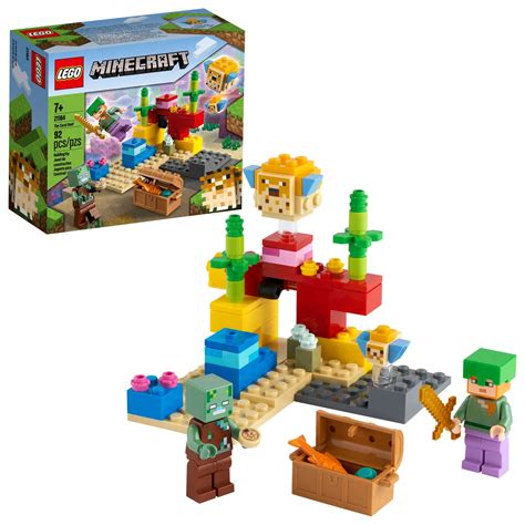 Buy LEGOMinecraft The Coral Reef Toy Building Set 21164 Pretend Play ...