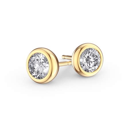 Infinity Moissanite 10K Yellow Gold Stud Earrings:Jian London:10K Gold ...
