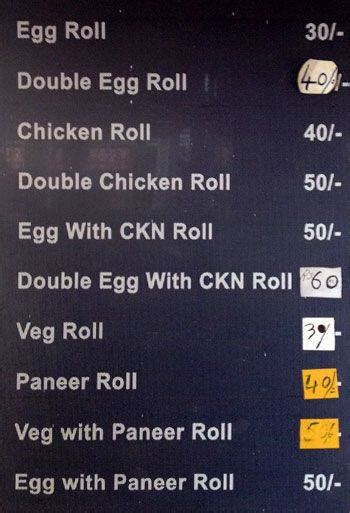 Menu at Roll Factory, Bengaluru, 2HJC+H32