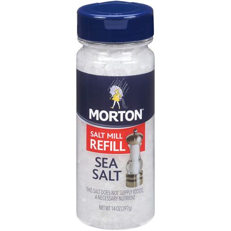 Morton Sea Salt Grinder Refill, Extra Coarse, Non-Iodized, 14 Ounce ...