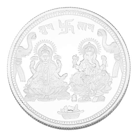 Shri Ganesh Laxmi ji Coin 20gm: DEESSA Silver Coins 99.9% Pure Certified