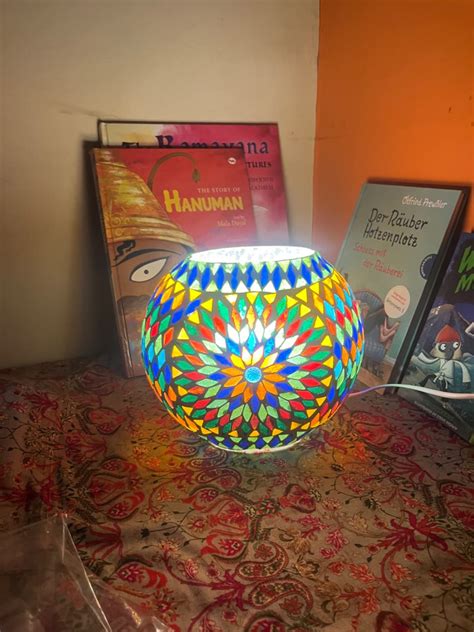 Buy DECENT GLASS Turkish Home Decor Table Lamp Purse Shape Mosaic Glass ...
