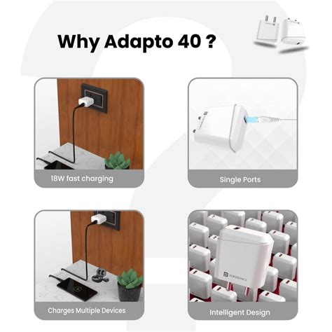 Portronics Adapto 41 M 2.4A 12w Fast Charging Adaptor,Comes with 1M ...