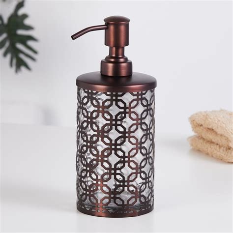 Buy Panama Royal Etched Glass Soap Dispenser, Brown - 330ml from Home ...