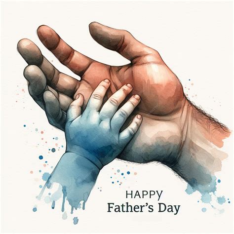 Premium Photo | Watercolor art of father and son holding their hands ...