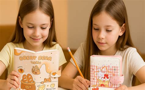 FunBlast Cute Cartoon Kawaii Diary – Bread Bear Design Lockable ...