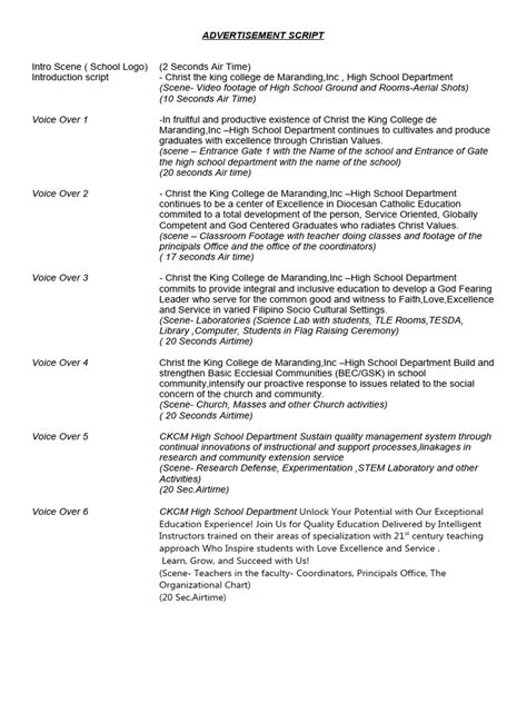 Image result for Script of Advertisement Examples