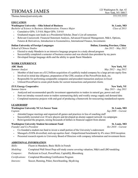 WSO Resume Template - Questions on Template : r/FinancialCareers
