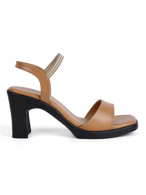 Women's Stylish Block Heel Jet Beige Lightweight Sandals