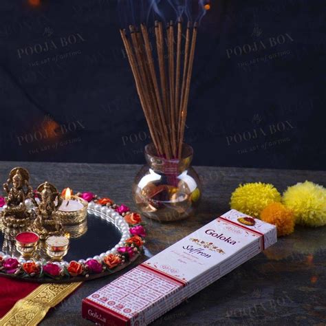 Buy Goloka Premium Saffron Agarbatti Online in India - Mypoojabox.in