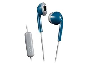 JVC HAF19MAHE Blue/Grey in Ear Headphones with 1 Button Remote and ...