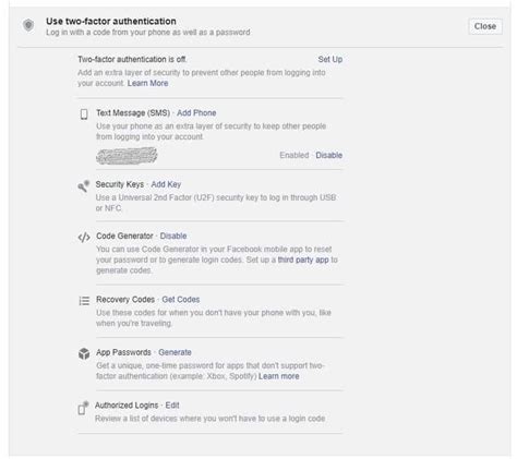 Image result for Facebook Two-Factor Authentication Code