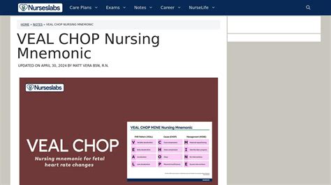 VEAL CHOP Mnemonic: Case Study Examples - Nurse Cram