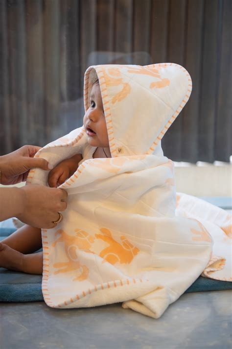 Baby Hooded Towel | Pure Cotton Terry - Horse | Peach – AA Living