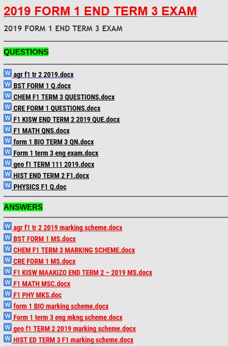 Computer Revision Papers Form One 的图像结果