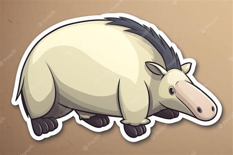 Premium Photo | A cartoon tapir with a long nose and a long nose.
