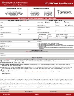 Fillable Online SEQUENCING: Renal Disease - Genomics and Pathology ...