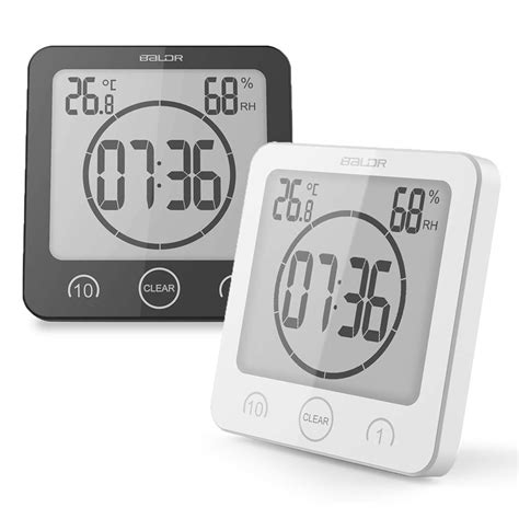 Buy BALDR Waterproof Timer Shower Clock Bathroom Clock Wall Mounted ...