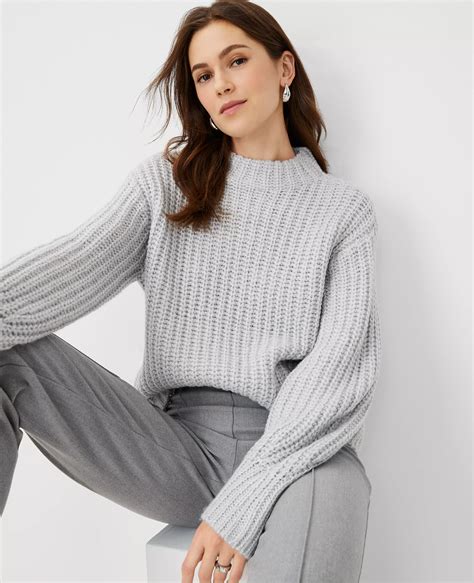 Shimmer Mock Neck Sweater