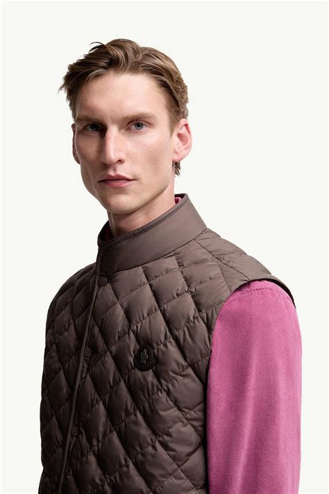 Brown Lycope Diamond-Quilted Down Vest - Vests for Men | Moncler US