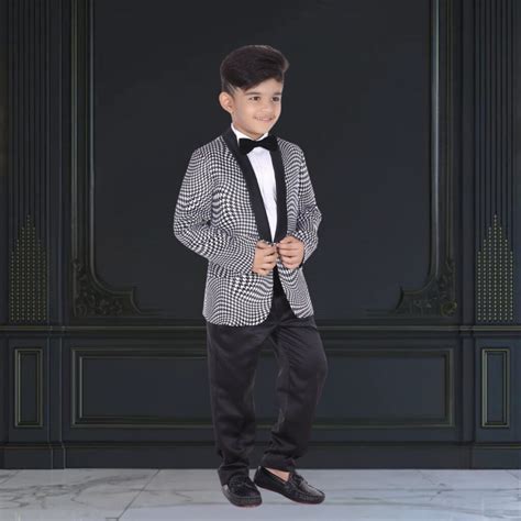 Little Baby Boy White Tuxedo Suit for Weddings | Kids Formal Wear