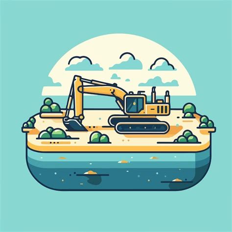 Vector image of excavator heavy equipment | Premium AI-generated vector