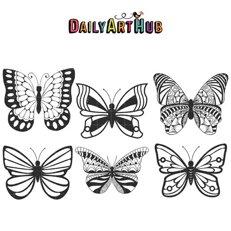 Outline Pictures Of Butterfly