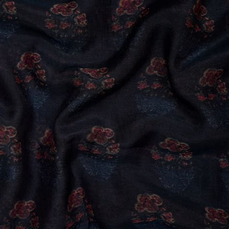 Buy (Pre-Cut 1.35 Mtr ) Royal Blue Digital Printed Chanderi Fabric ...