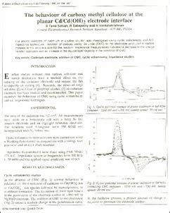 The behavior of carboxy methyl cellulose at the planar Cd/Cd(OH)2 ...