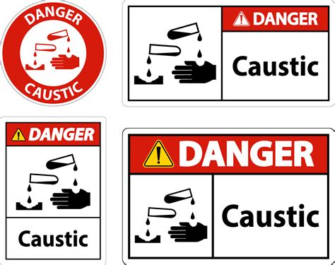Danger Caustic Symbol Sign On White Background 12709211 Vector Art at ...