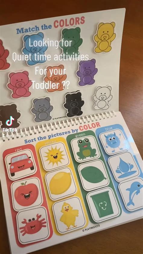 Toddler busy book learning binder colors busy book quiet book color ...