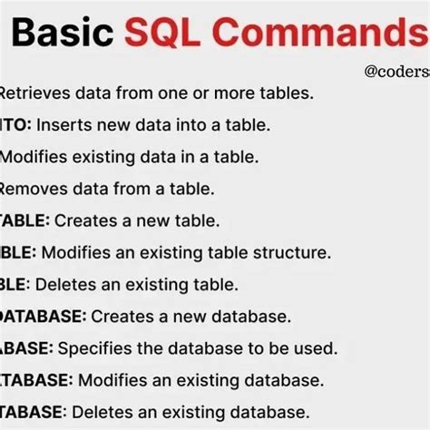 SQL Commands Learn Coding 的图像结果