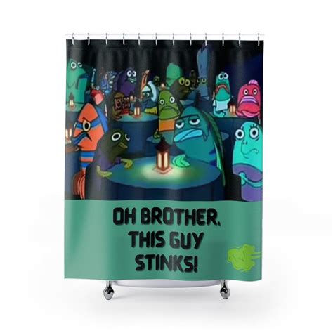 Spongebob Shower Curtains, Oh Brother This Guy Stinks Funny Bathroom ...