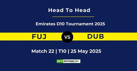 FUJ vs DUB Player Battle & Head to Head - Emirates D10 2025