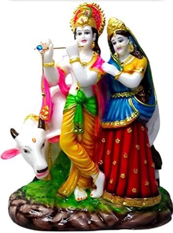 Buy CraftVatika Radha Krishna Murti Idol Marble Dust Radhe Krishna with ...