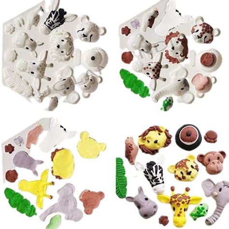 Baking Conclusions Forest Animals Fondant Cake Decorating Molds Zoo ...