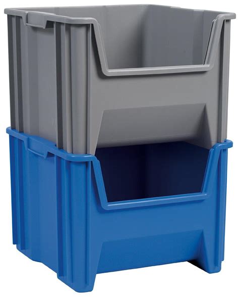 Akro-Mils 13018 Stak-N-Store Stacking Hopper Front Plastic Storage Bin ...
