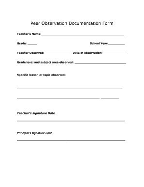 Fillable Online Peer Observation Documentation Form Fax Email Print ...