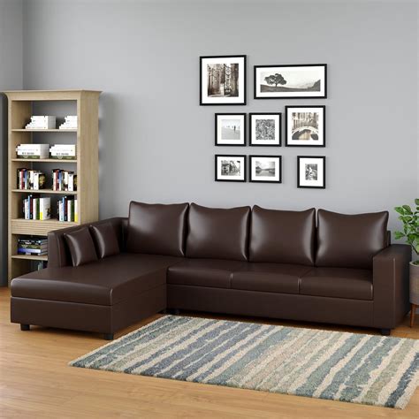 WESTIDO Leatherette 5- to 6-Person Sofa (Finish Color - Brown, Diy(Do ...