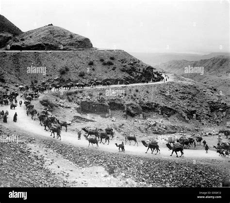 THE KHYBER PASS 1930: A camel train passes through the Khyber Pass on ...