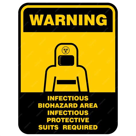 Warning infectious biohazard area sign vector | Premium Vector