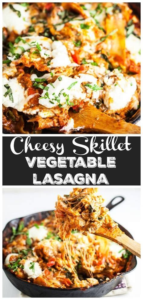 This Cheesy Skillet Vegetable Lasagna recipe is the  