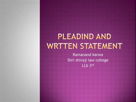 Image result for Written Statement Example CPC