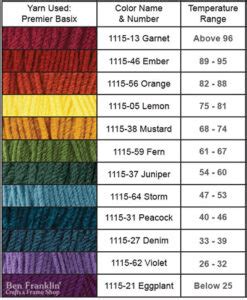 Temperature Blanket Color Guide 的图像结果